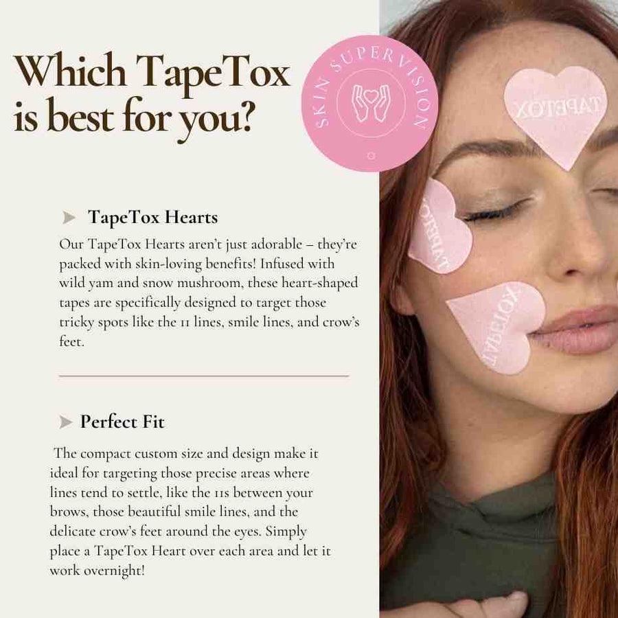 Full Forehead TapeTox Wrinkle Smoother Infused With Wild Yam and Snow Mushroom